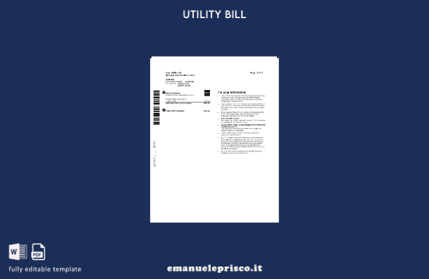 modello di pagine di parole della bolletta elettrica canadese Epcor in stile v 1